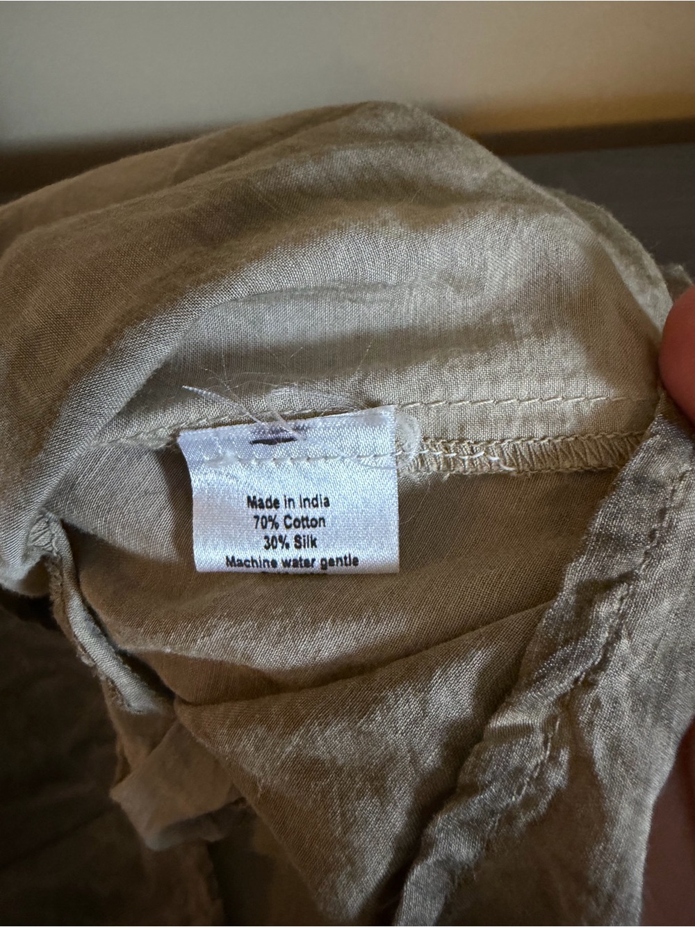 Apu Silk And Cotton Relaxed Lagenlook Tunic Top in Taupe - Picture 6 of 7